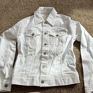 Super cute white jean jacket